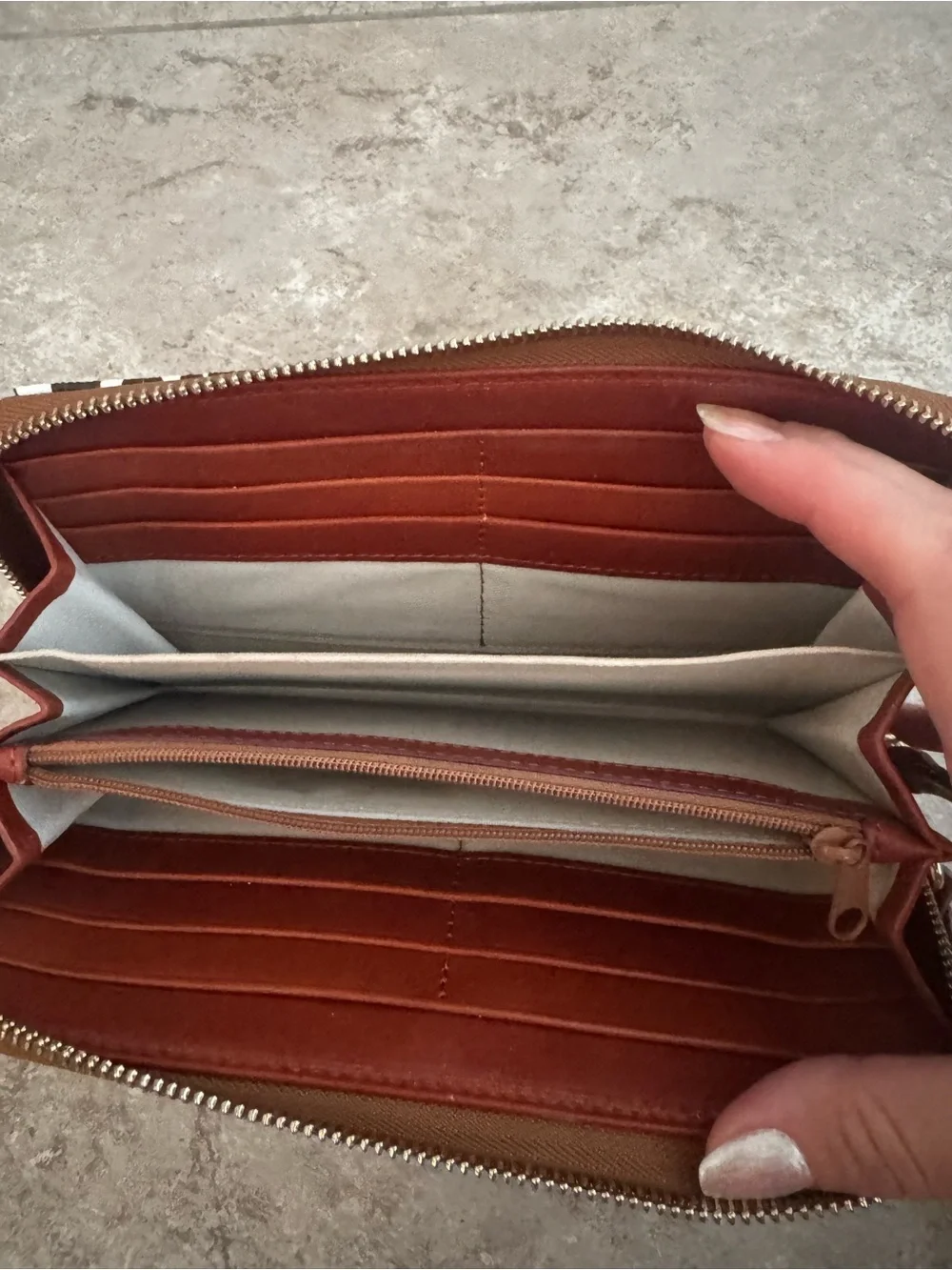 Dooney & Bourke Las Vegas Raiders White & Brown Wristlet Wallet